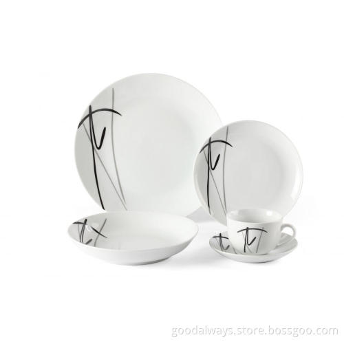 Porcelain 20 Piece Round Dinnerware Set